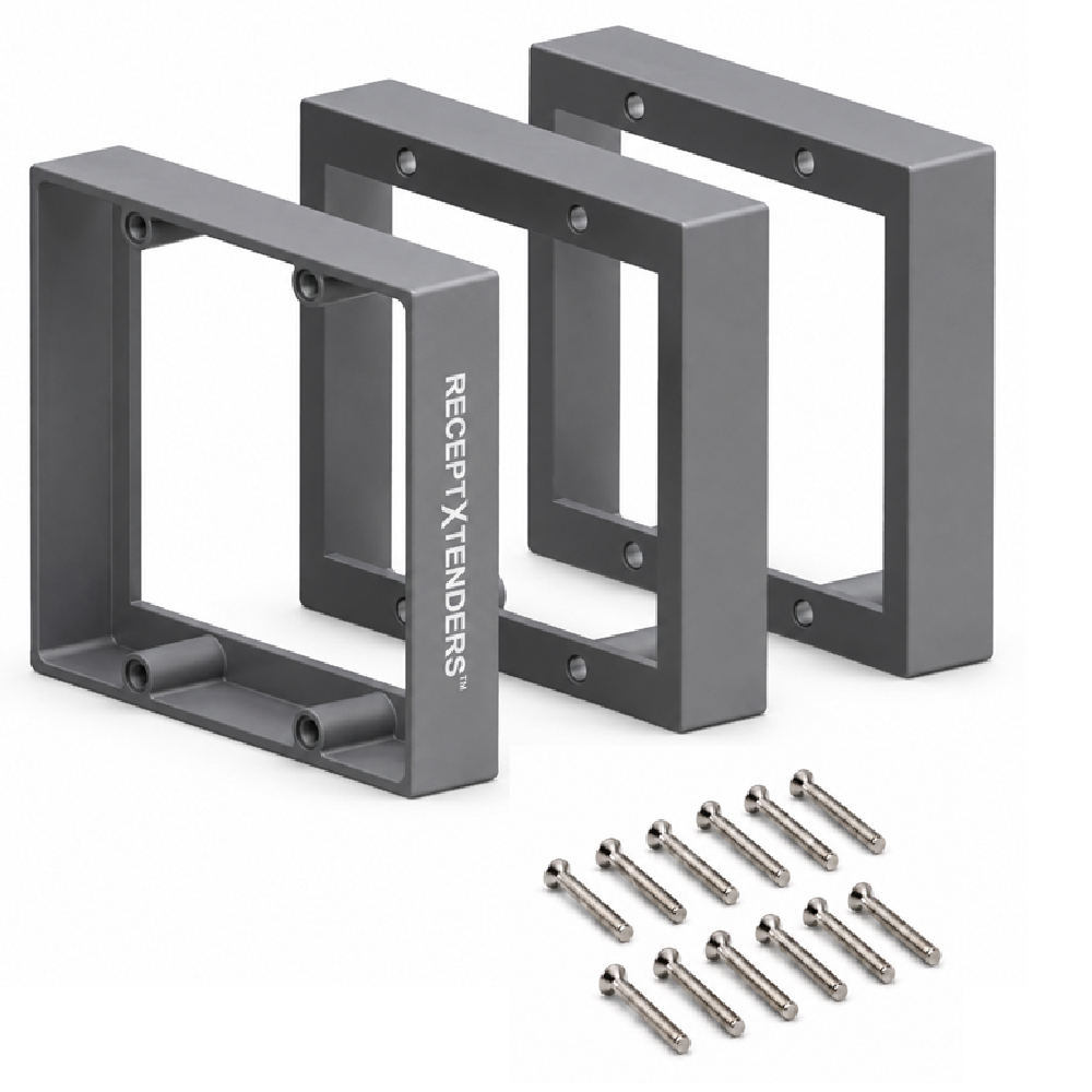 ReceptXtenders (3) Pack 3/4" Double Gang Outlet Box Extender