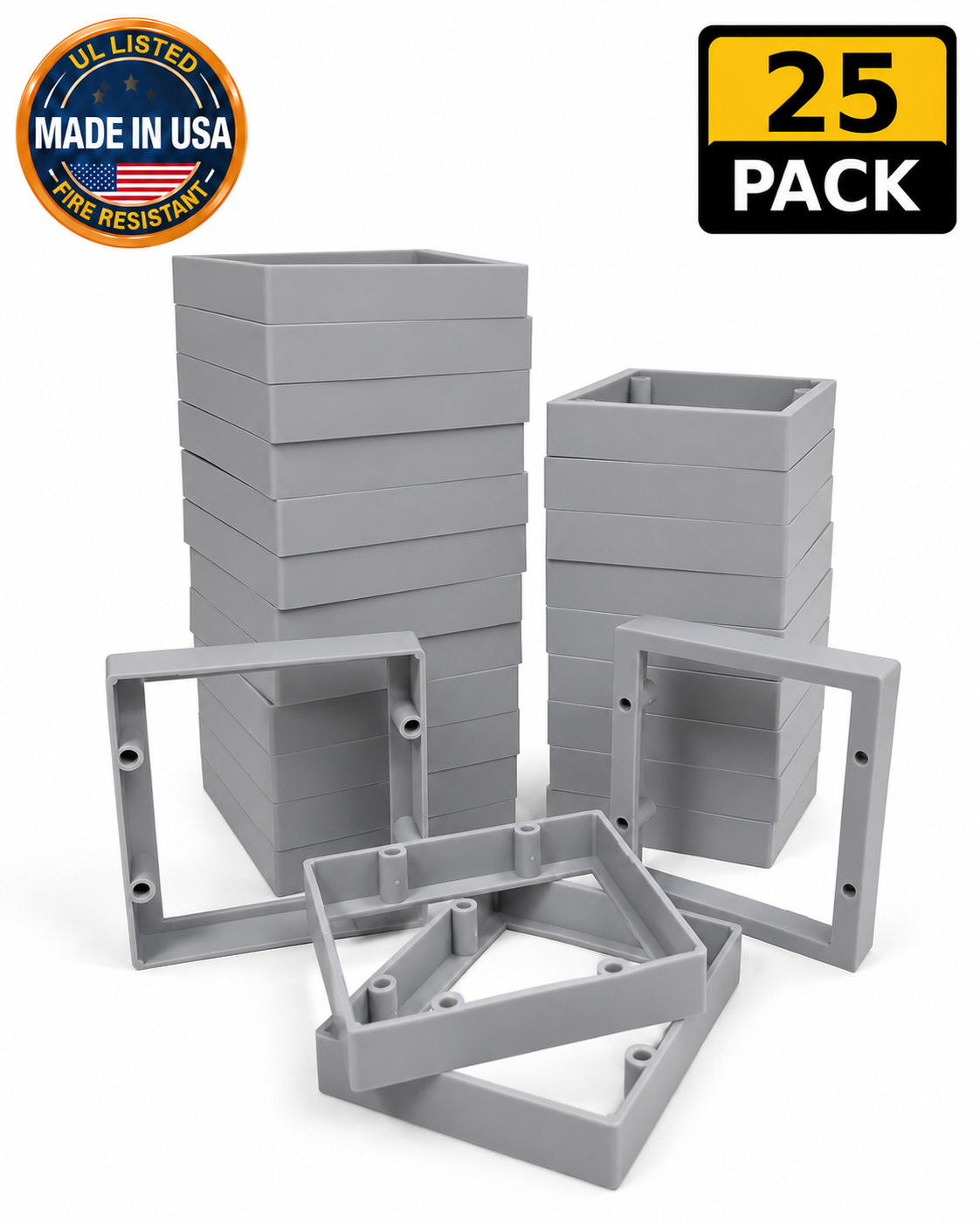 ReceptXtenders Contractor Pack (25) 2-Gang 3/4" Electrical Box Spacer