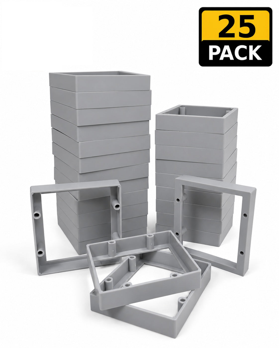 ReceptXtenders Contractor Pack (25) 3/4" Double Gang Outlet Box Extender