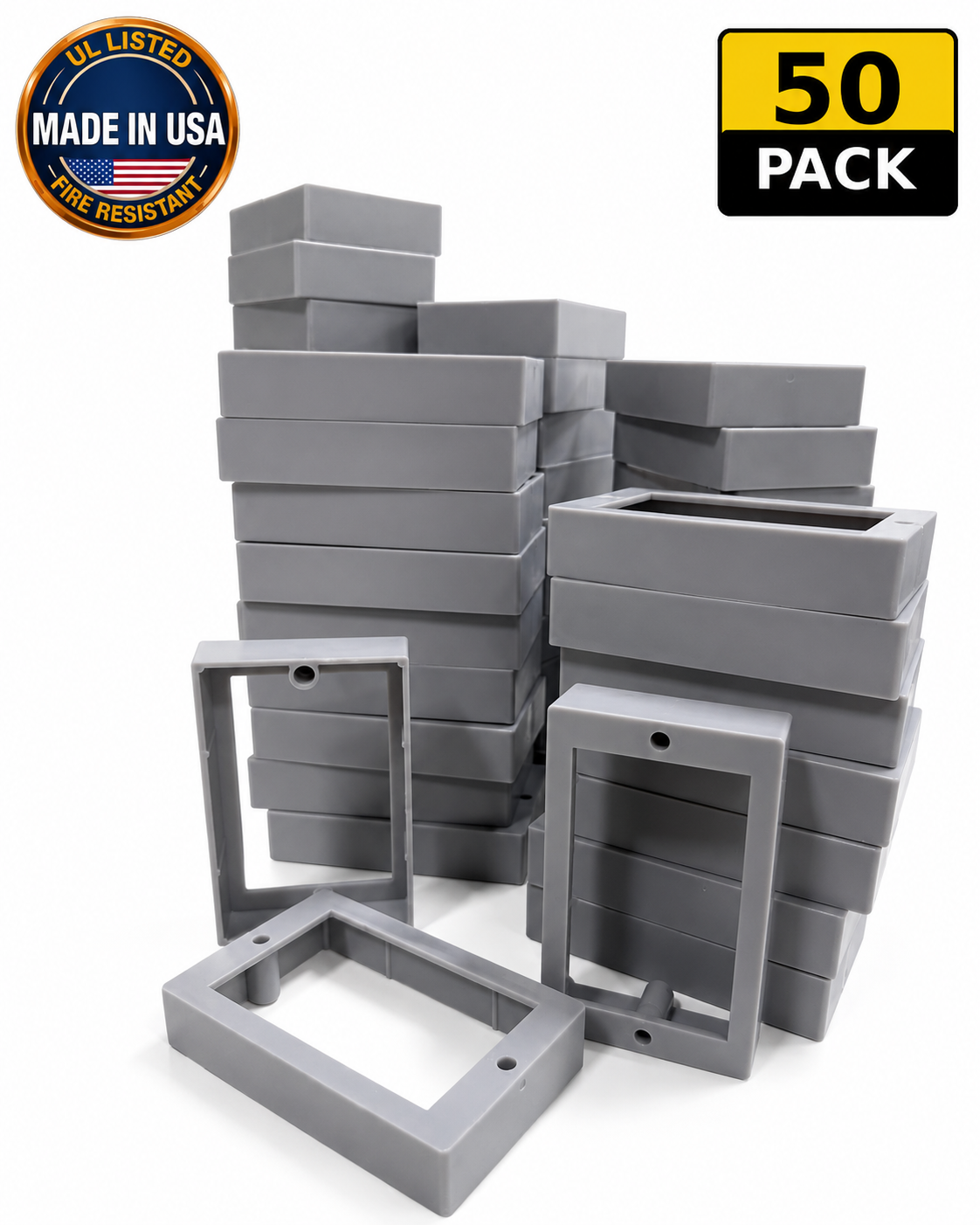 ReceptXtenders Contractor Pack (50) 1-Gang 3/4" Electrical Box Spacer